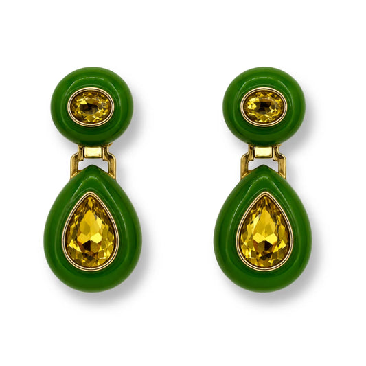 Lena Green Resin Earrings