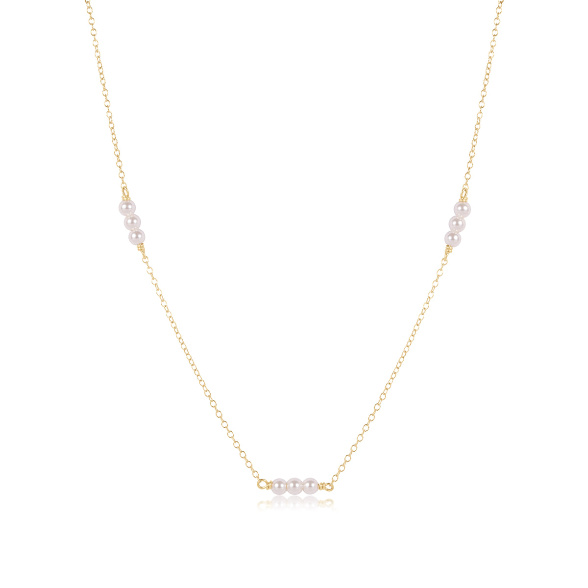 17" CHOKER JOY SIMPLICITY CHAIN GOLD - PEARL 3MM