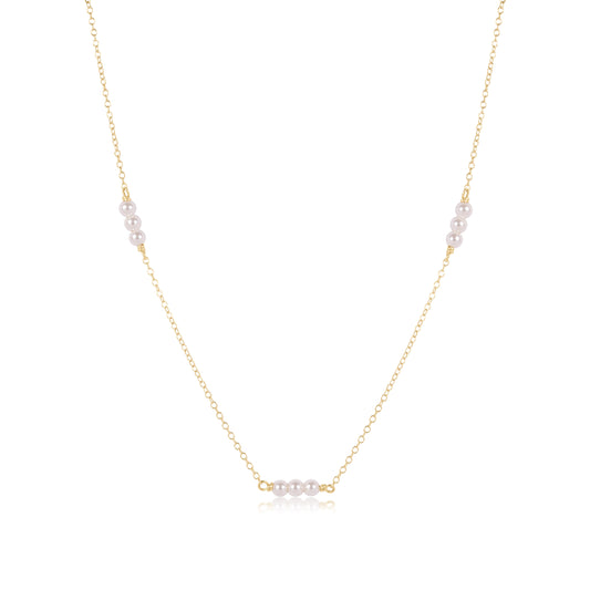 17" CHOKER JOY SIMPLICITY CHAIN GOLD - PEARL 3MM