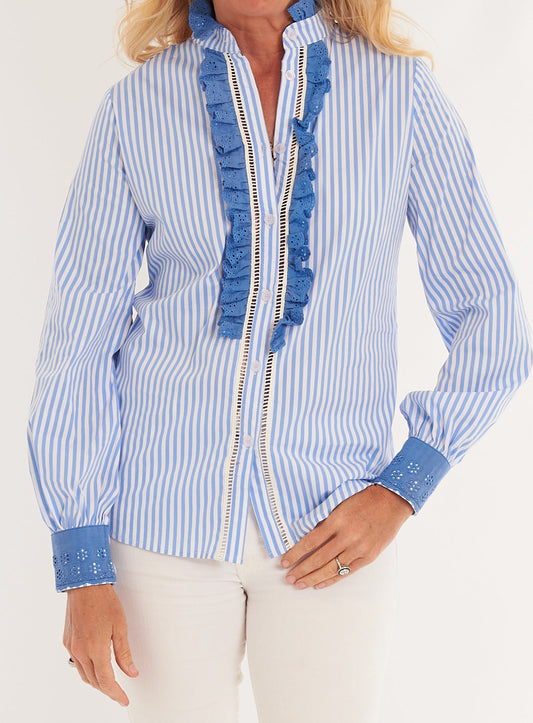 Farnum Blouse - Peri Stripe
