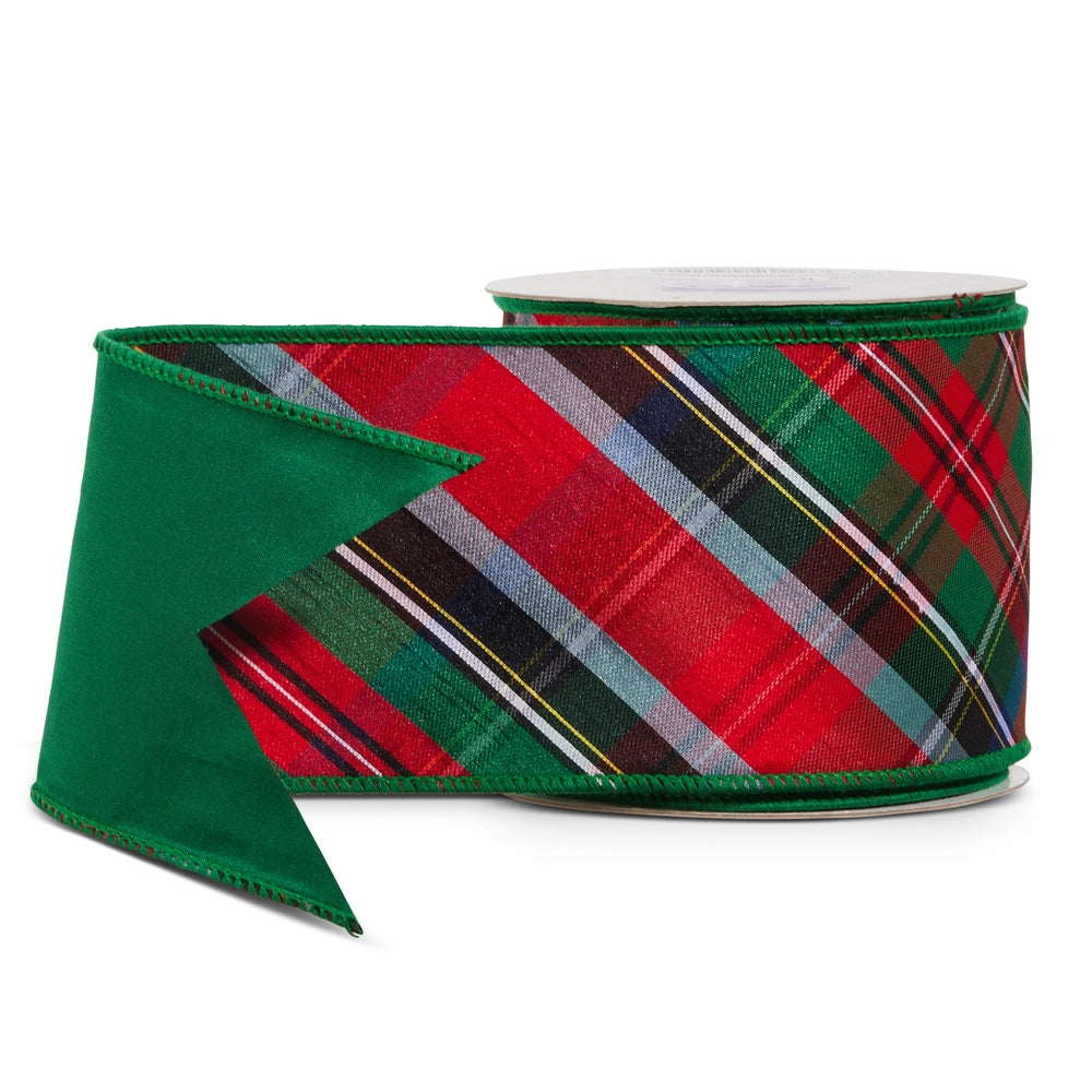 4” X 10 Yards Tartan Plaid Wired Ribbon