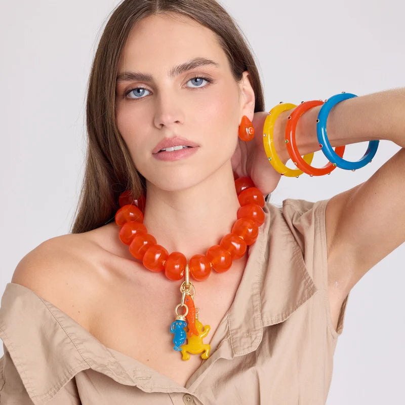Vivienne Orange Resin Necklace