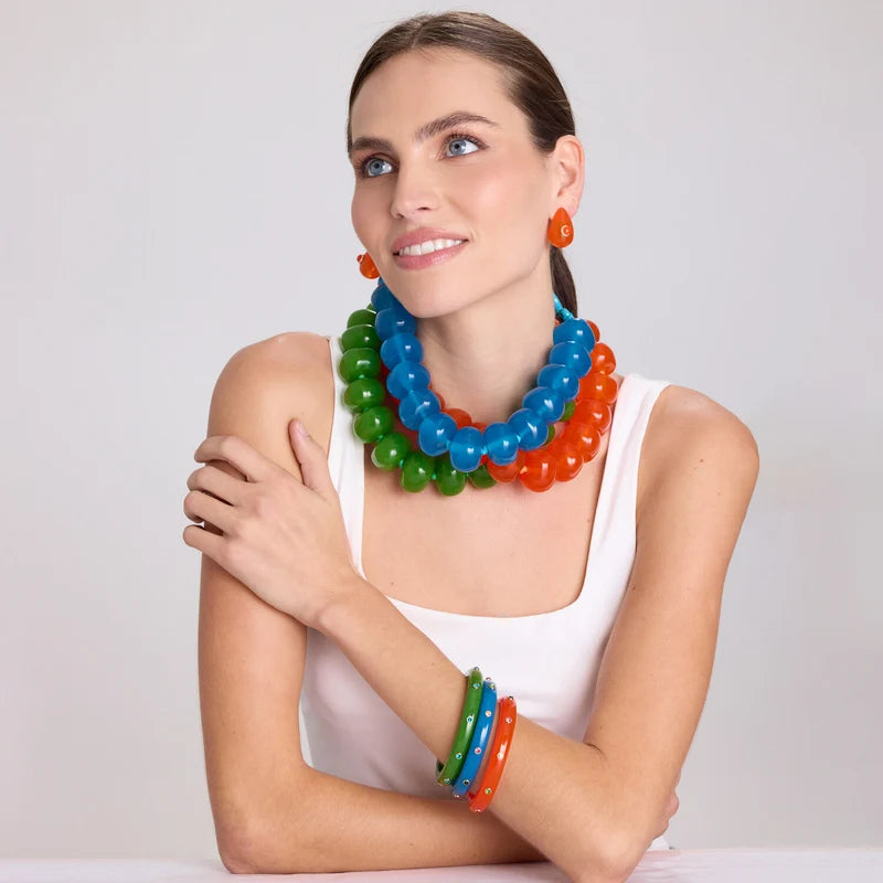 Vivienne Green Resin Necklace
