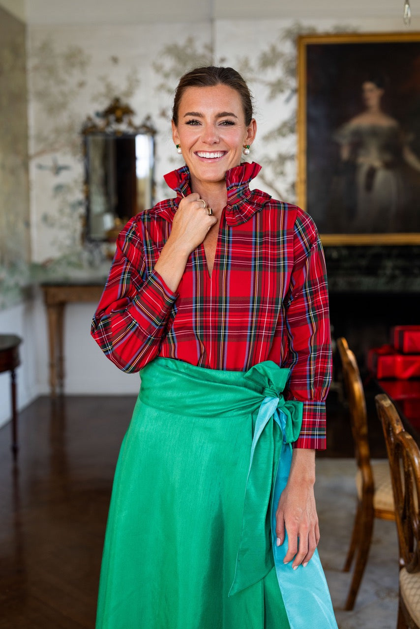 Malachite Perry Reversible Wrap Skirt