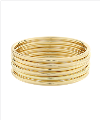Gold Six Stack Bracelets