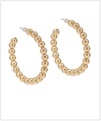 Metal Ball Hoop Earrings (2 Colors)