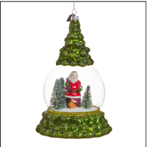 EC 7.25" Santa in the Forest Ornament