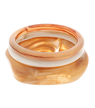 3 Row Ivory Brown Acrylic Bracelet Set