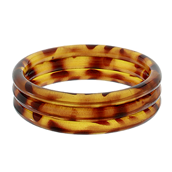 Tortoise 3 Row Stackable Bracelet Set