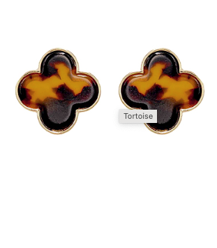 Tortoise Clover Earrings