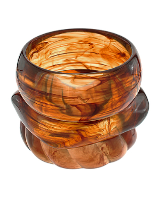Bold Brown Marble Bracelet Set