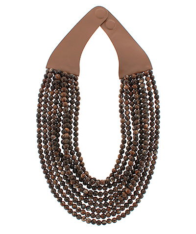 Multi Layered Brown Beaded Magnetic Necklace