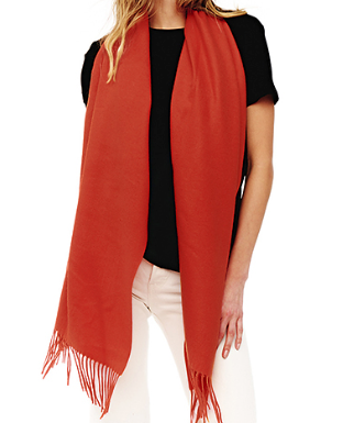 Cashmere Blend Wrap in Rust