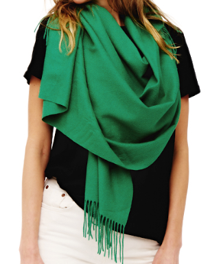 Cashmere Blend Wrap in Green
