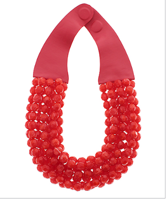 Beaded Necklace with Magnetic Closure Red