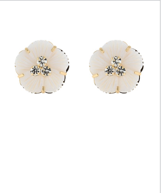 Pave Flower Earrings (2 Colors)