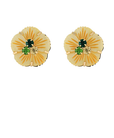 Pave Flower Earrings (2 Colors)