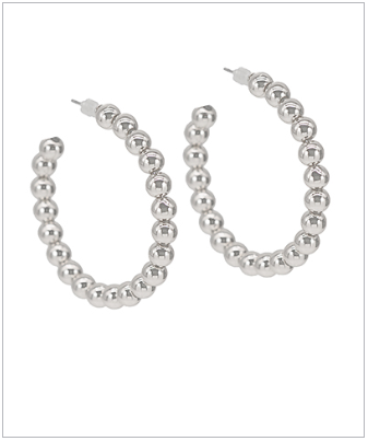 Metal Ball Hoop Earrings (2 Colors)