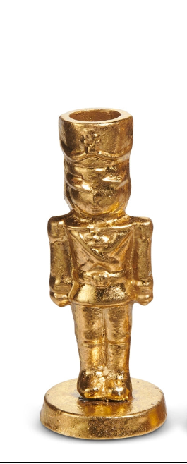 Gold Nutcracker Candlesticks 2 Sizes