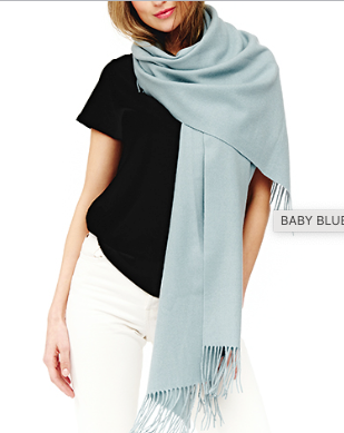 Cashmere Blend  Wrap (11 Colors) Baby Blue