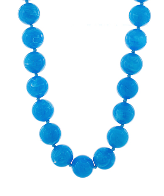 Cobalt Blue Marble Beaded Necklace