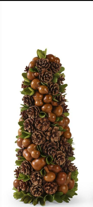 Brown Gourd & Pinecone Cone Trees 2 Sizes