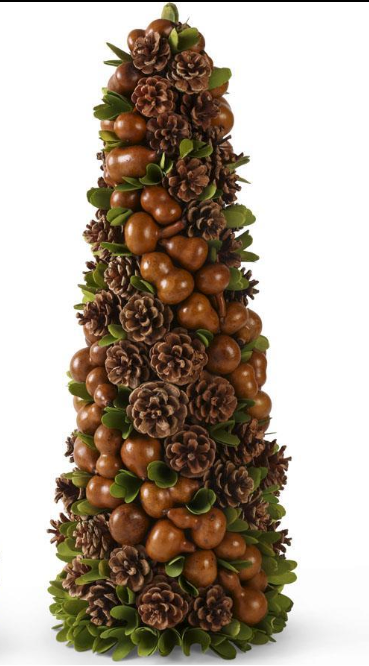 Brown Gourd & Pinecone Cone Trees 2 Sizes