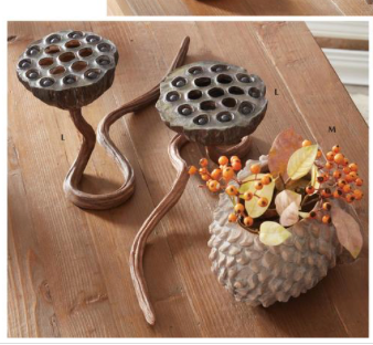 Set of 2 Resin Lotus Pod Flower Frogs