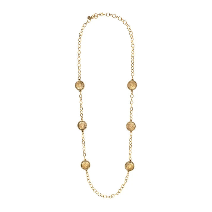 Long Travis Coin Rope Necklace