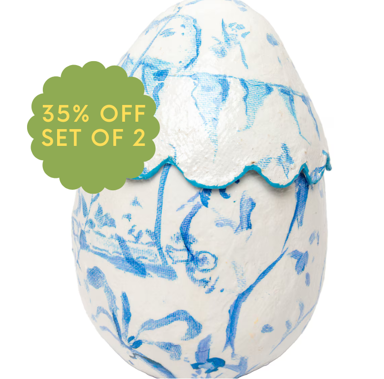 (SALE SET OF 2) Blue Scallop Eggs