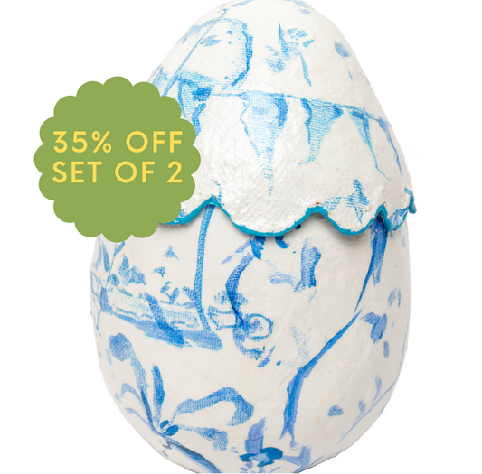 (SALE SET OF 2) Blue Scallop Eggs