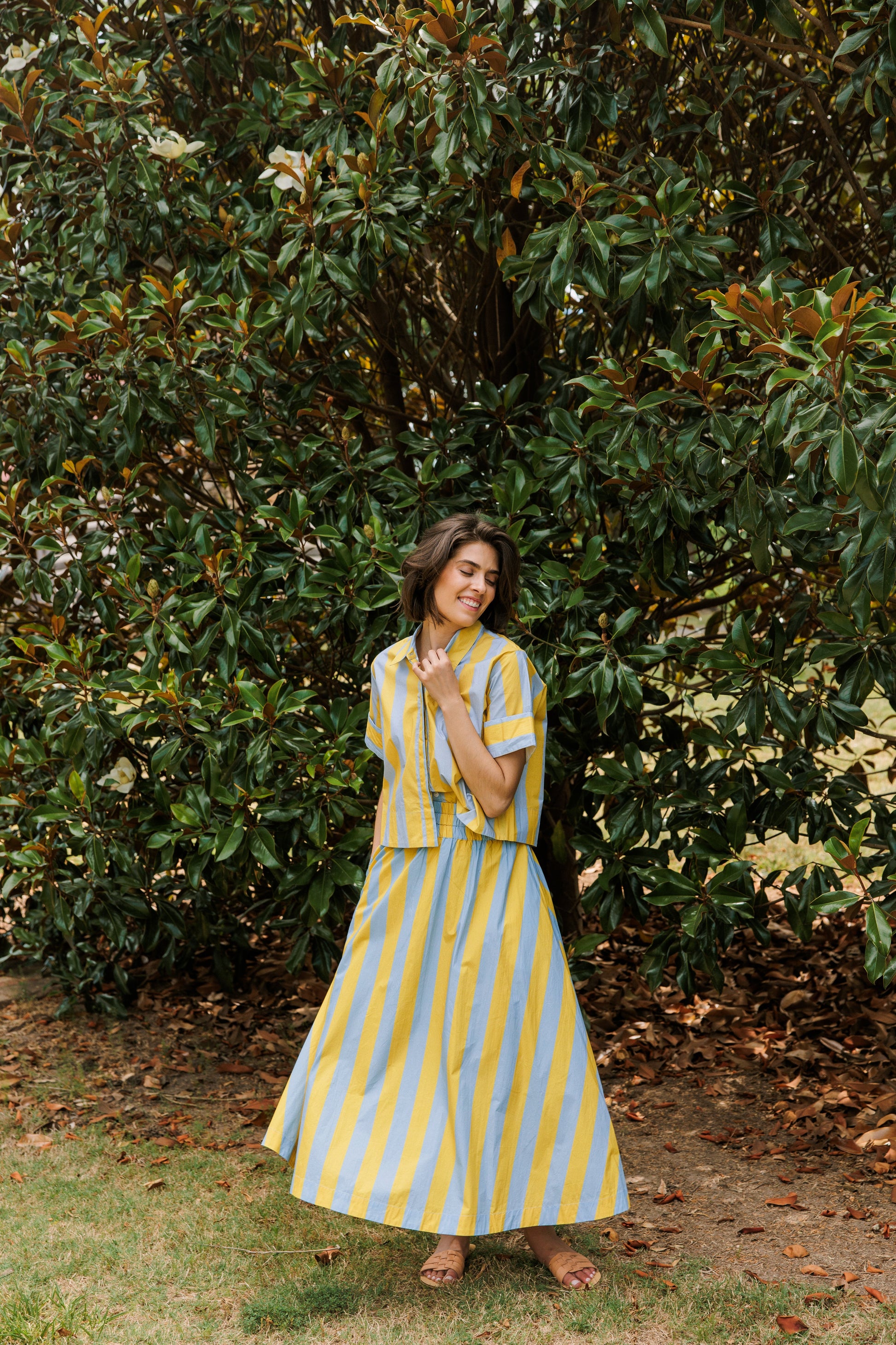 Pavilion Skirt, Brimstone Stripe