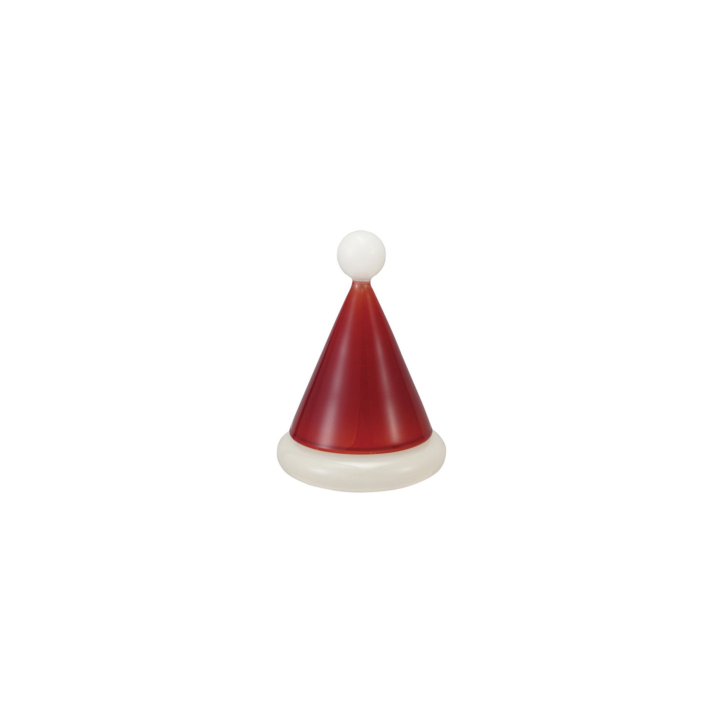 Glass Toothpick Holder with Santa Hat Shaped Lid, Red & White
