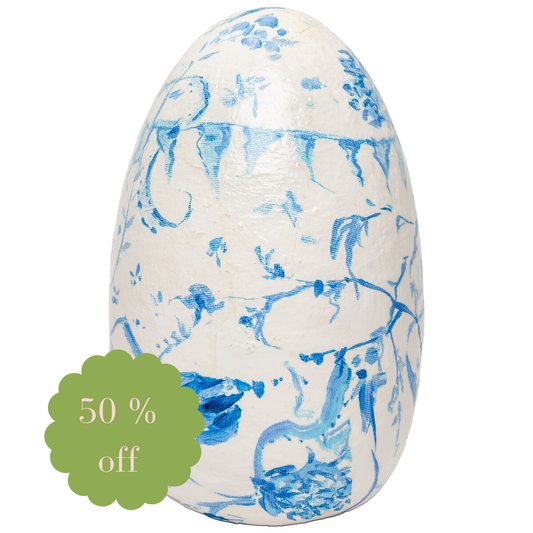 Gallery Chinoiserie Blue Paper Mache Egg
