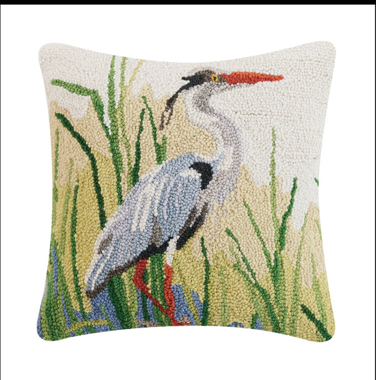 Great Blue Heron Hook Pillow - Sally Eckman Roberts