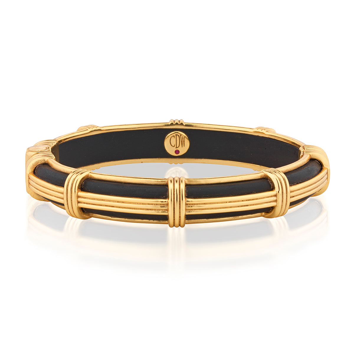 Gaia Petite Hinged Bangle in Ebony