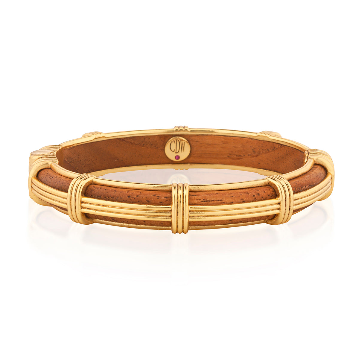 Gaia Petite Hinged Bangle in Teak