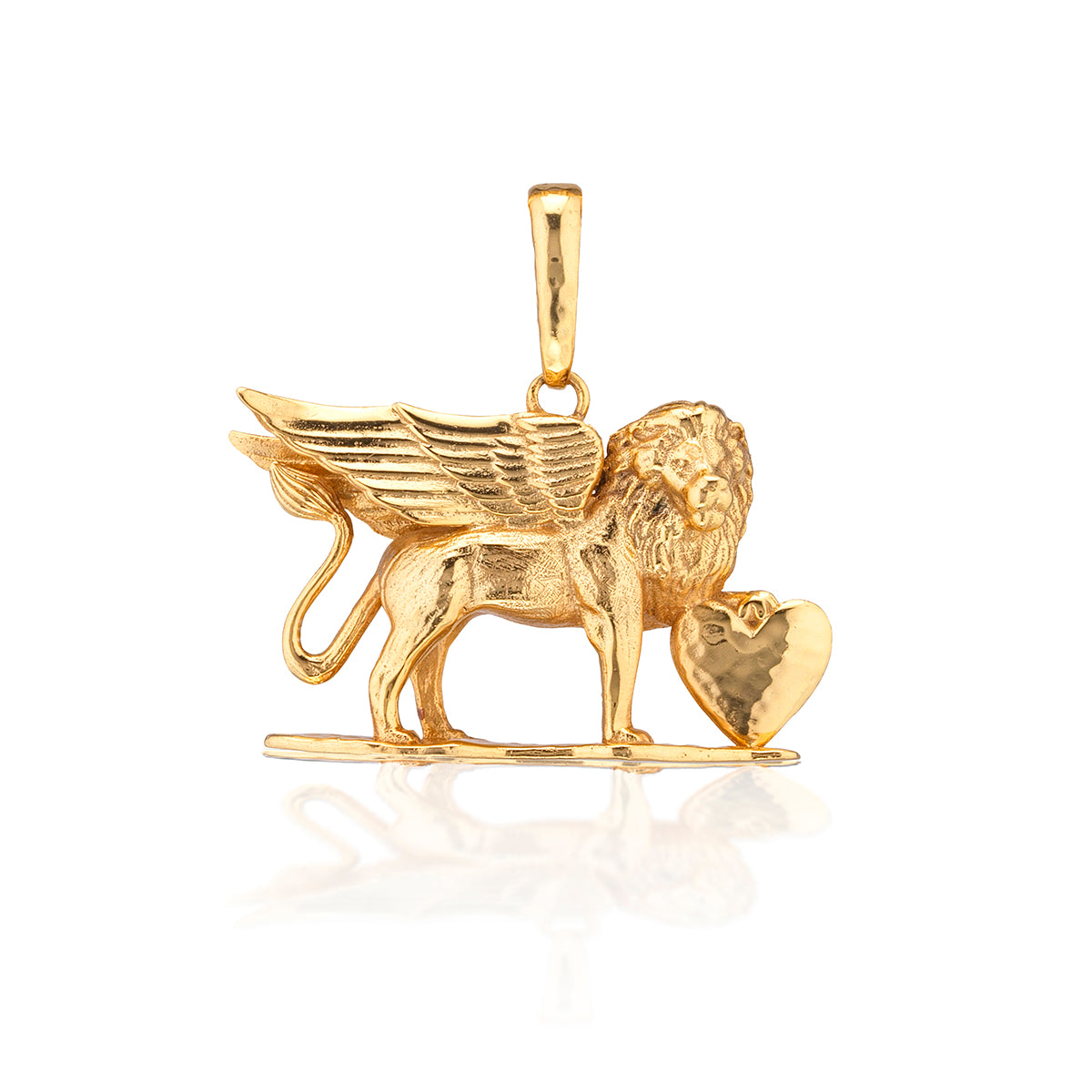 Gold Lionheart Charm Pendant