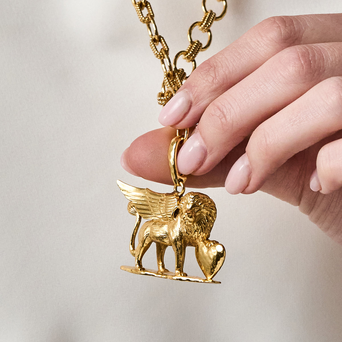Gold Lionheart Charm Pendant