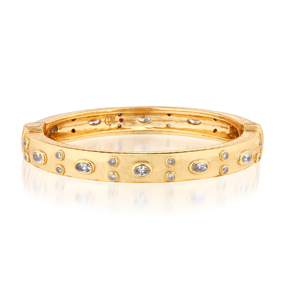 Maharani Hinged Bangle in Clear CZ