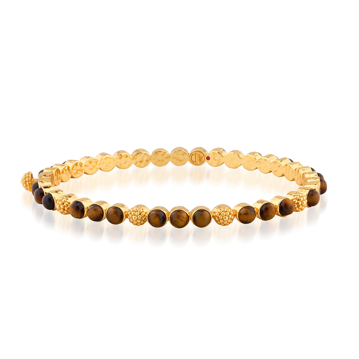 Berry Gem Petite Hinged Bangle in Tigers Eye