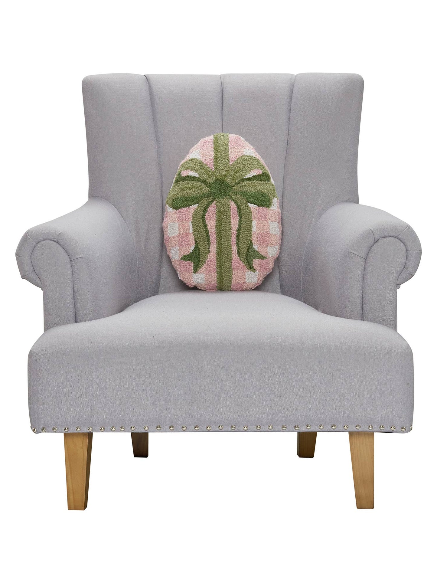 Shaped Gingham Easter Egg Hook Pillow
