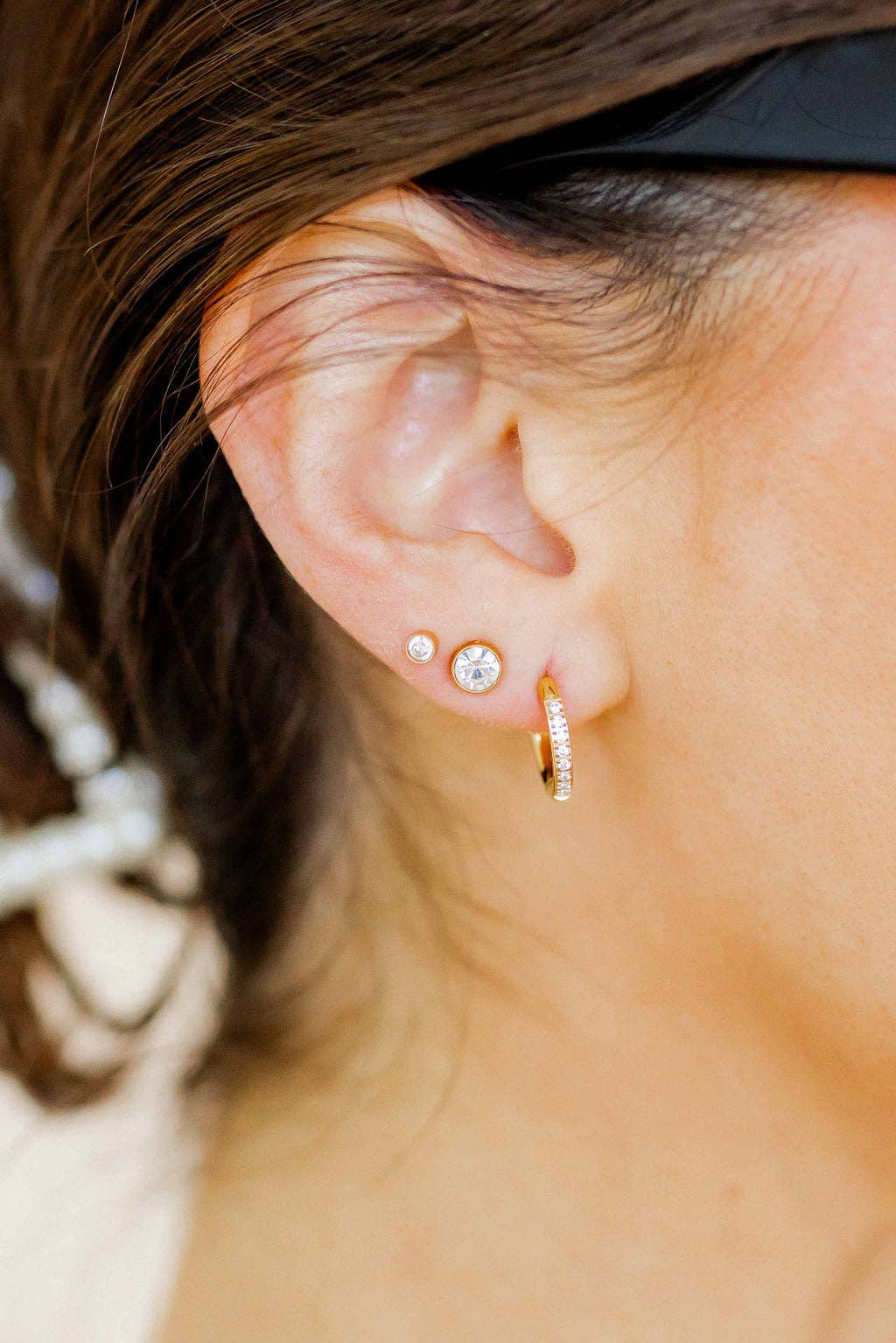 LINNY CO - Screwback Stud Earrings - Juliet Clear 5mm