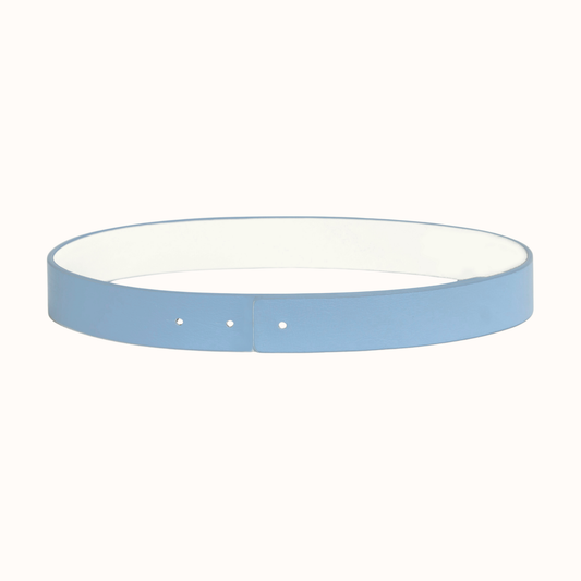 Chambray & Sugar Reversible Leather Belt |Cesoli