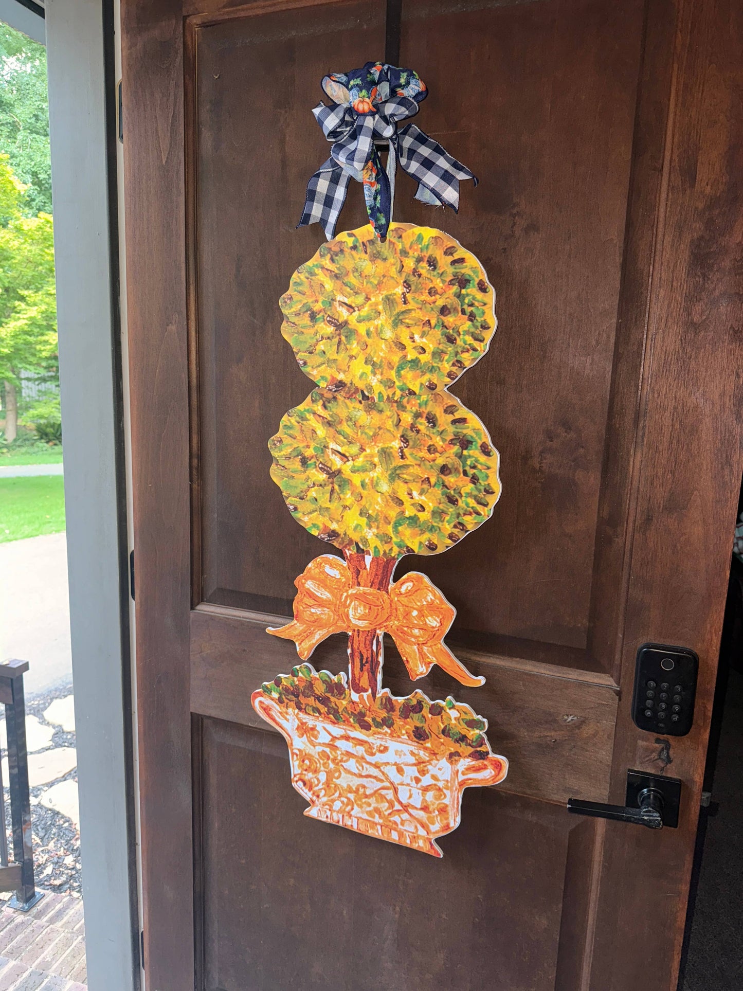 LARGE Designer Golden Hour Topiary Ginger Jar Door Hanger