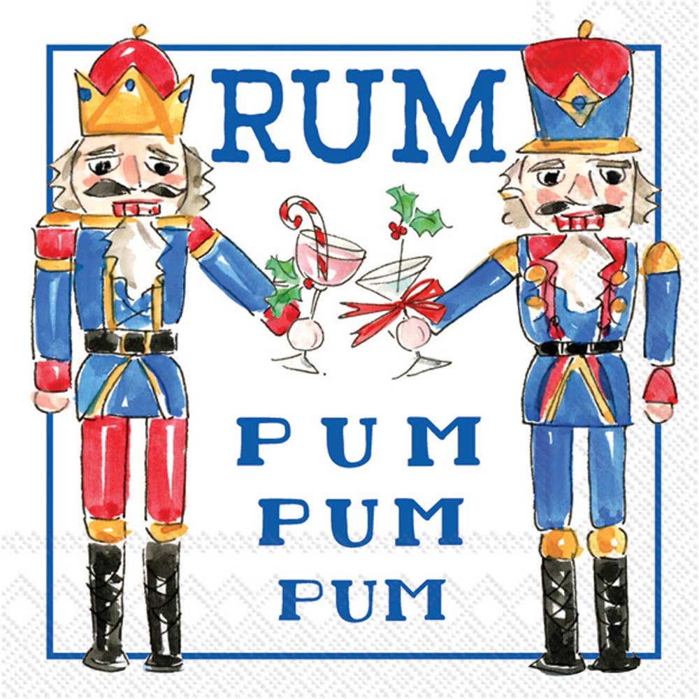Boston International - Paper Cocktail Napkins 20 ct Nutcrackers & Topiary Christmas