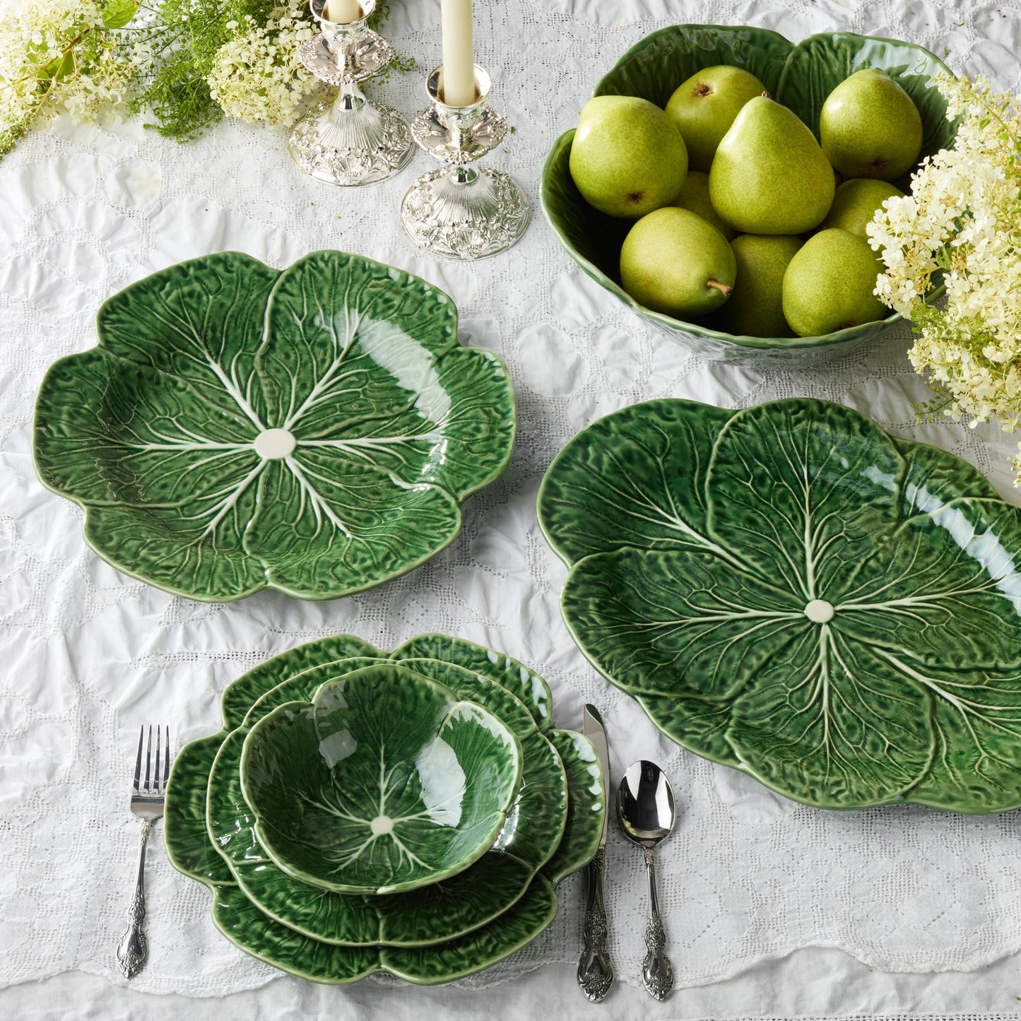 Certified International - Le Jardin Cabbage 3-D Oval Platter 17in x 12.5in
