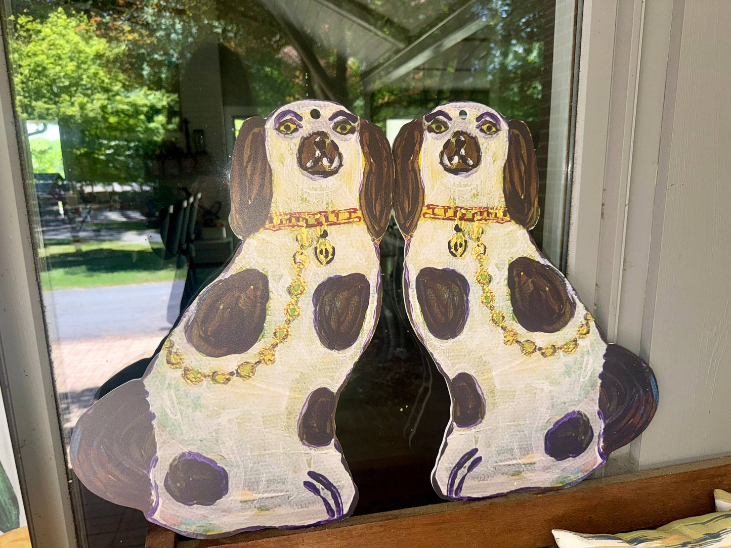 Pair of Designer Staffie Dog Door Hangers 