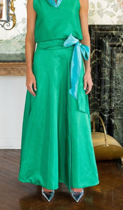 Malachite Perry Reversible Wrap Skirt