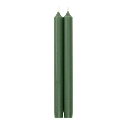 Caspari Crown Candles | 2 Pack 10” Hunter Green